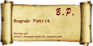 Bognár Patrik névjegykártya