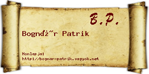 Bognár Patrik névjegykártya