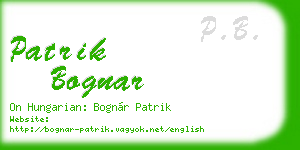 patrik bognar business card