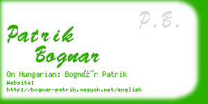 patrik bognar business card